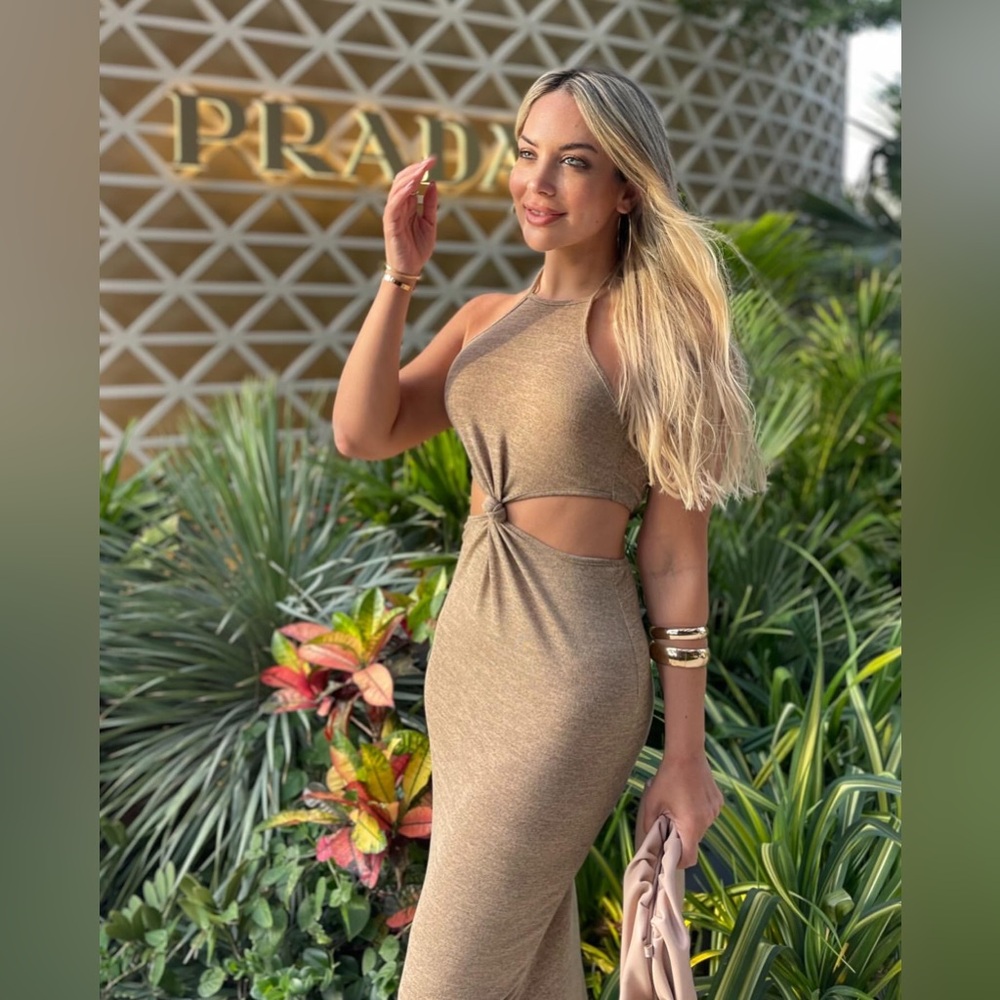 SHEIN Halter Neck Maxi Dress